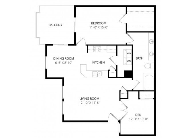 1 Bed • 1 Bath WAIT276 floor plan