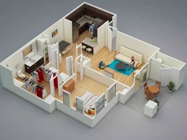 1 Bed • 1 Bath 2015 floor plan