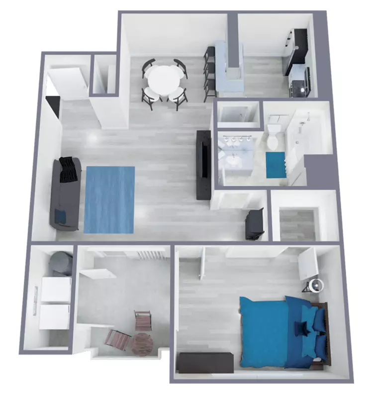 1 Bed • 1 Bath 158 floor plan