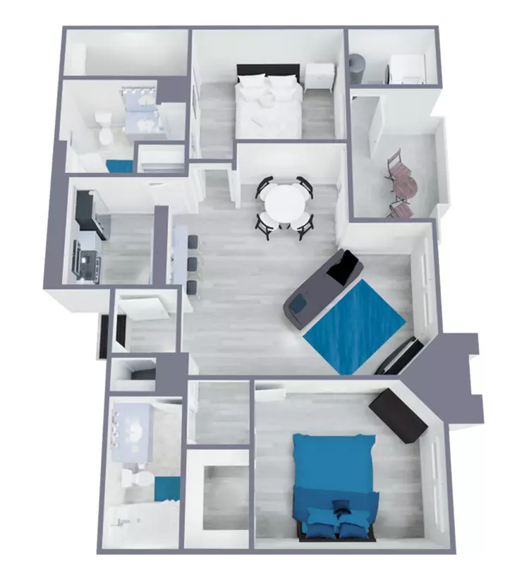 2 Beds • 2 Bath 226 floor plan