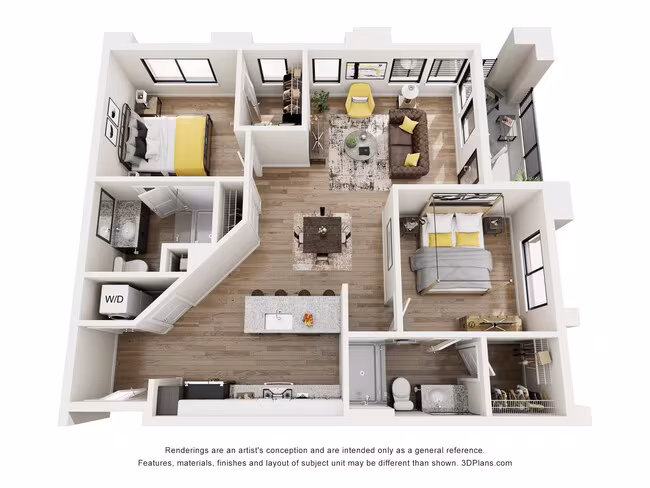 2 Beds • 2 Bath 443 floor plan