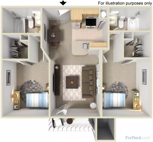 Two Bedroom Two Bath 230 230 floor plan