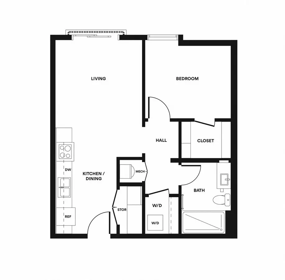 1 Bed • 1 Bath B-4047 floor plan