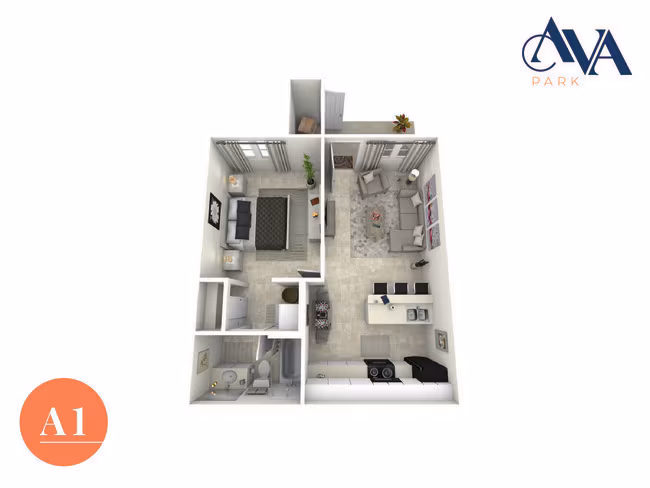 1 Bed • 1 Bath 222N floor plan