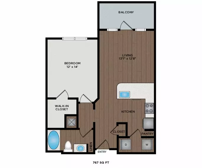 1 Bed • 1 Bath 141 floor plan