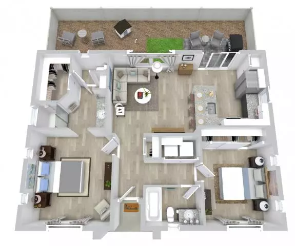 2 Beds • 2 Bath 1097 floor plan