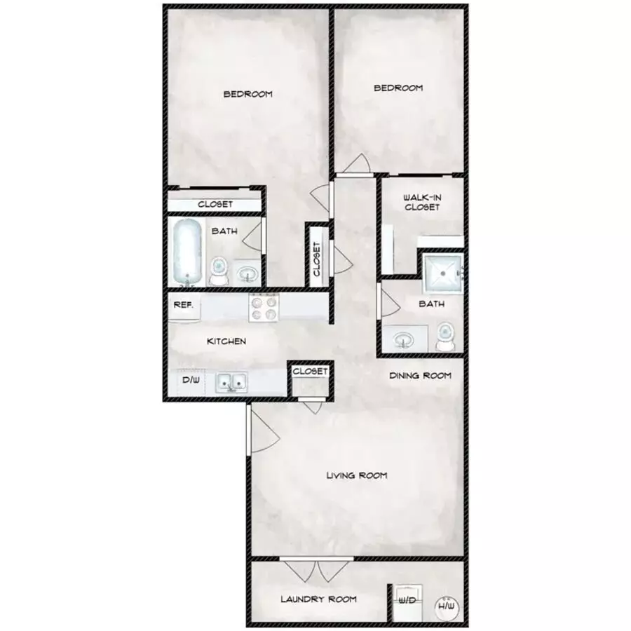 2 Beds • 2 Bath 207 floor plan