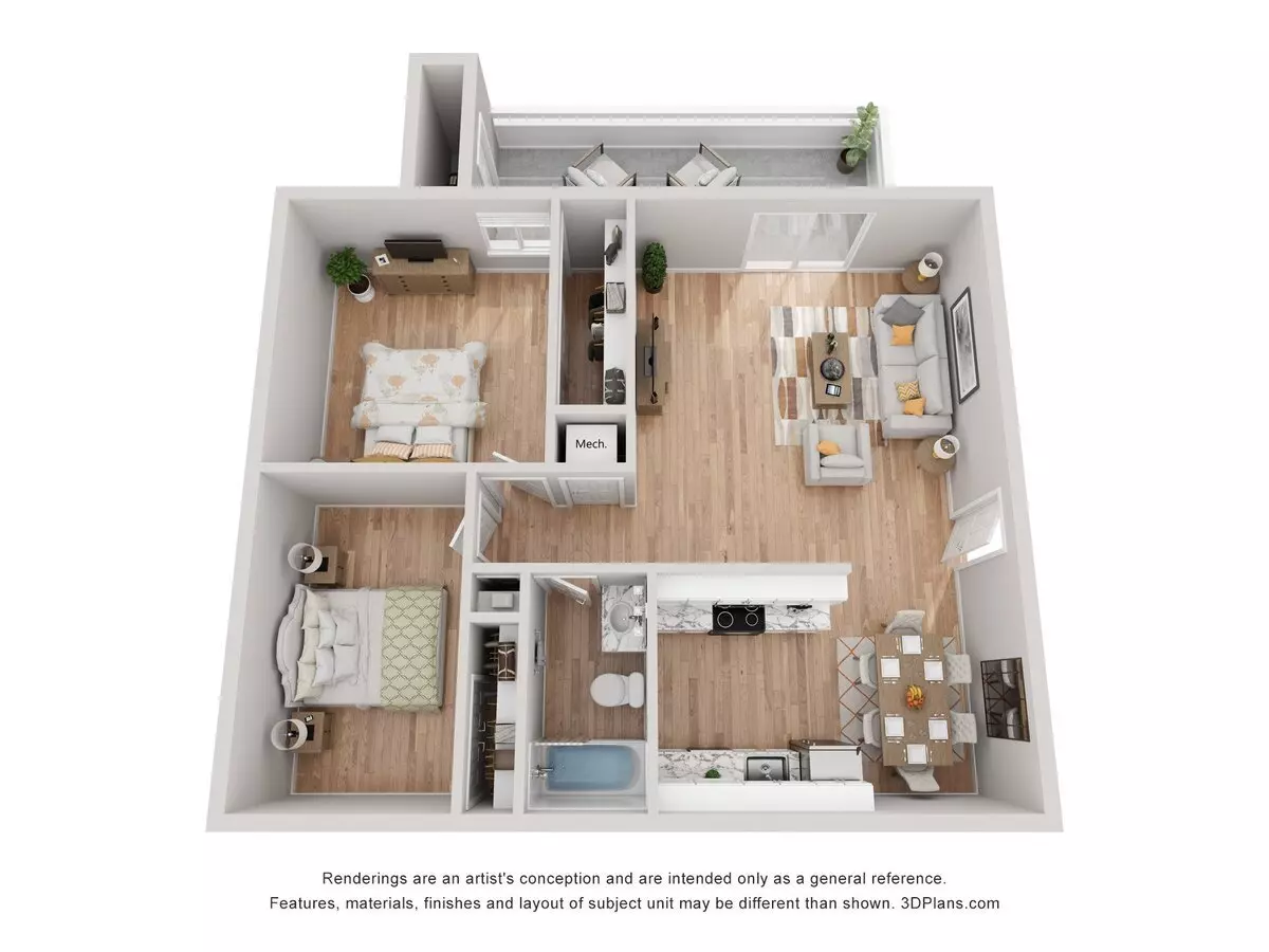 Unit S234 N196 floor plan