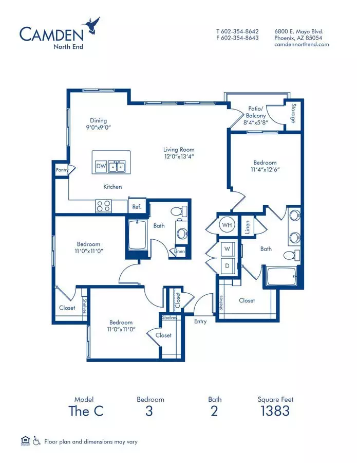 3 Beds • 2 Bath 6205 floor plan