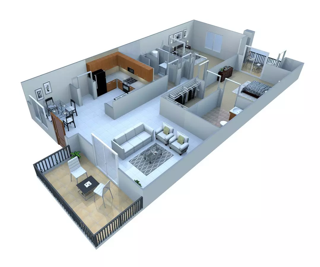 2 Bed. TH 032014A floor plan