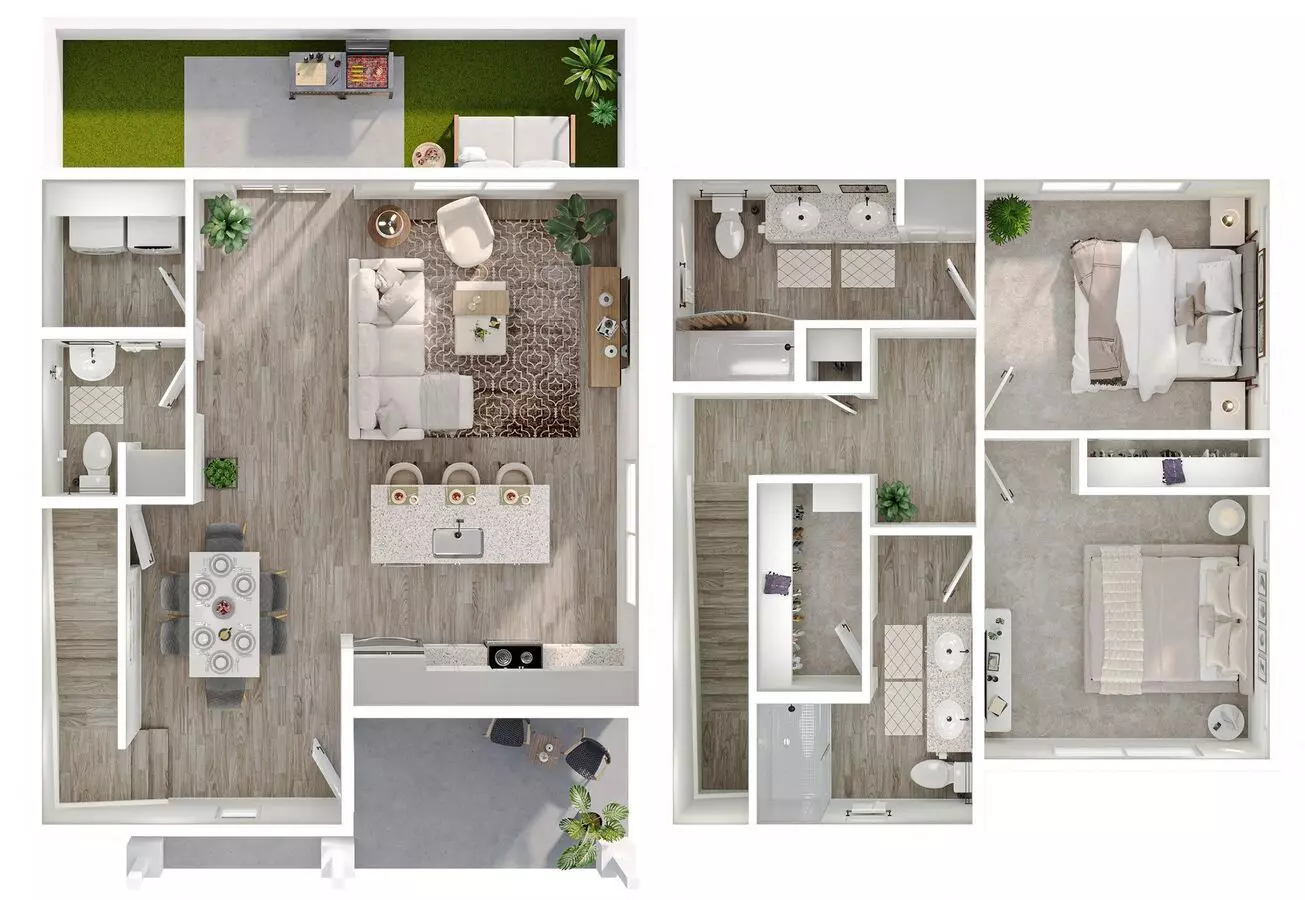 2 Beds • 2 Bath 135 floor plan