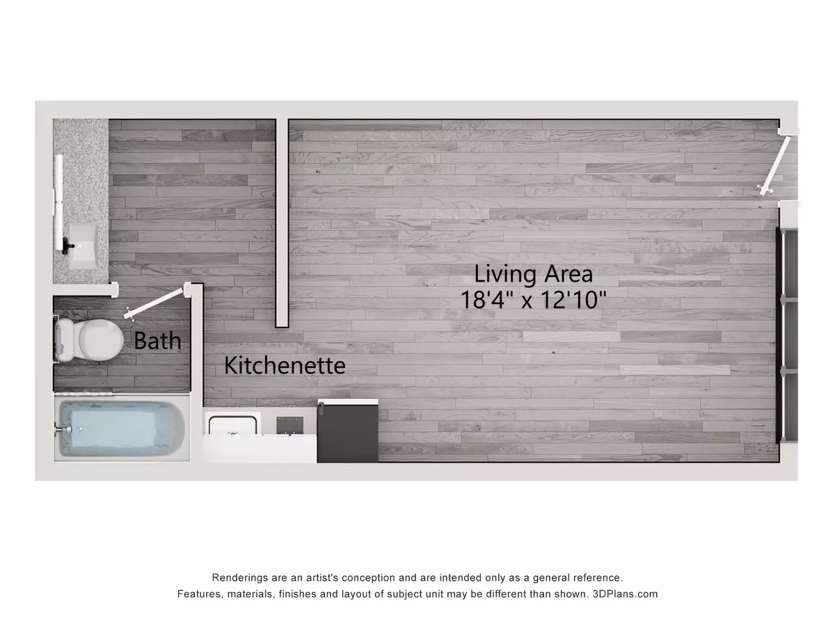 Studio • 1 Bath 228 floor plan