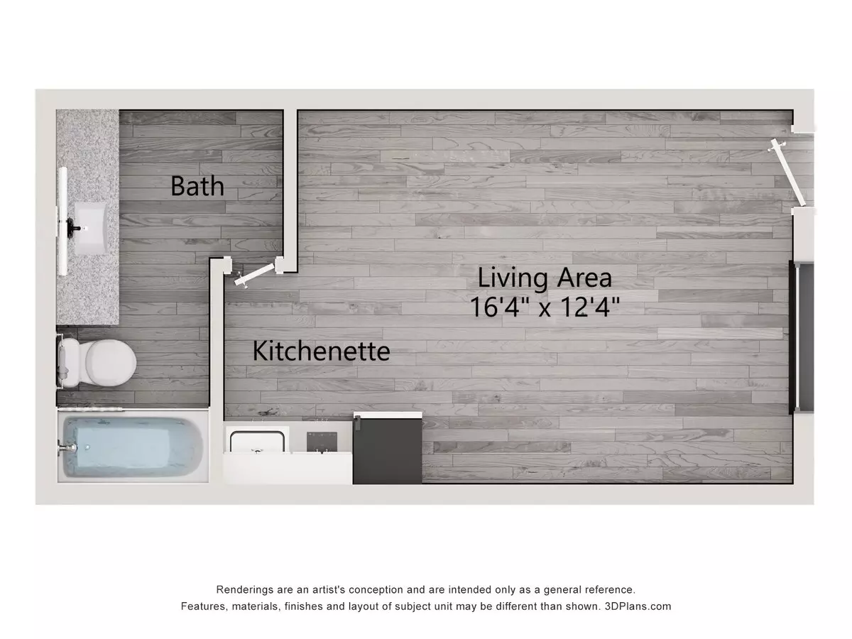 1 Bed • 1 Bath 132 floor plan