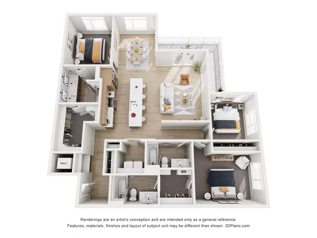 3 Beds • 3 Bath 1063 floor plan