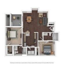 2 Bedroom, 2 Bath - 2A floor plan