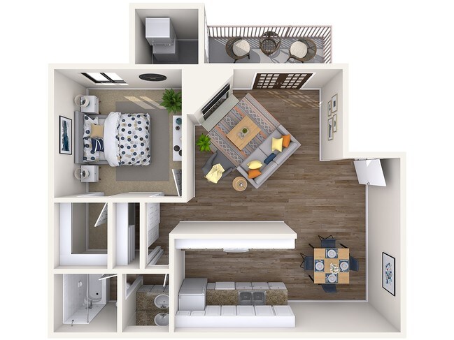 1 Bed • 1 Bath 123 floor plan