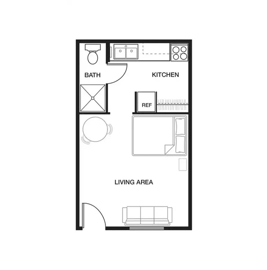 Studio • 1 Bath 114 floor plan