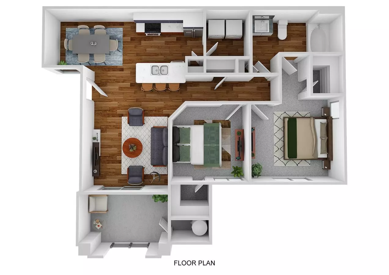2 Beds • 1 Bath 145 floor plan