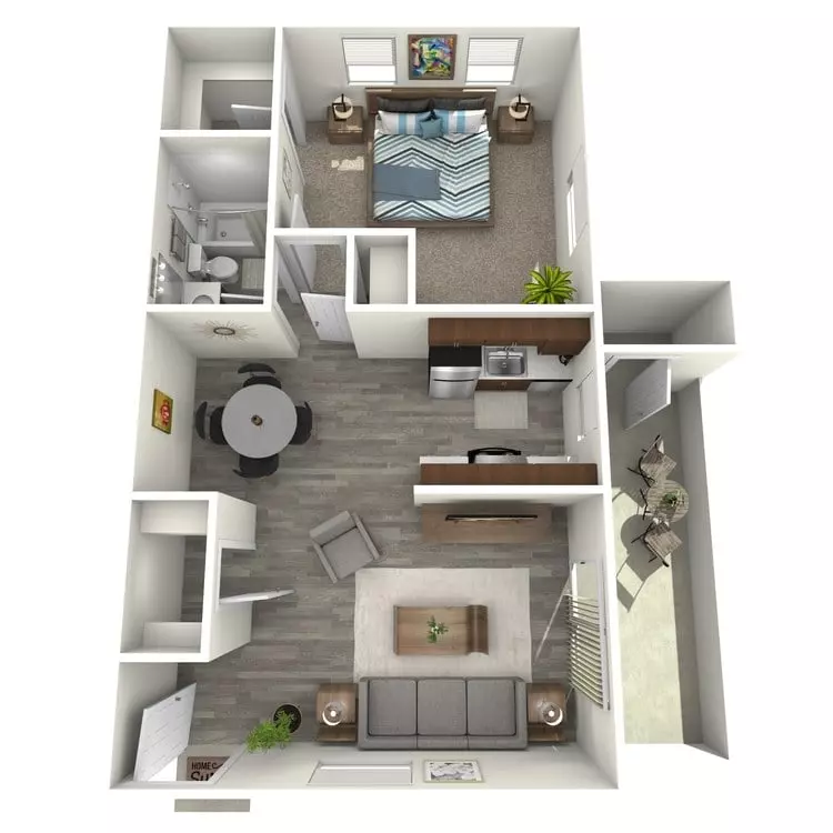 1 Bed • 1 Bath 1016 floor plan