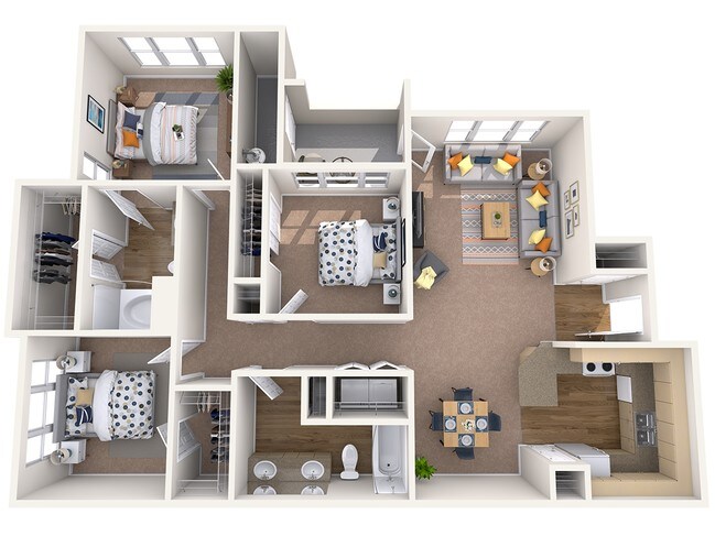 3 Beds • 2 Bath 1042 floor plan
