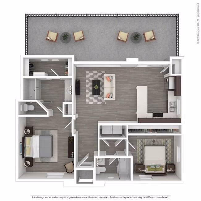 2 Beds • 2 Bath 55 floor plan
