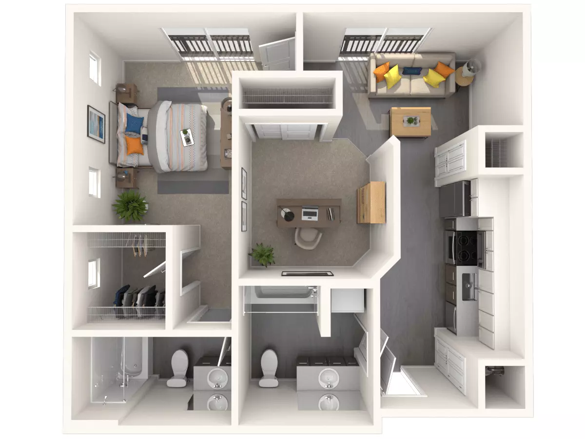 B1 - Large One Bedroom + Den 2035 floor plan