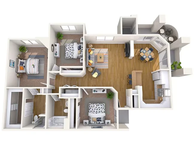 3 Beds • 2 Bath 233 floor plan