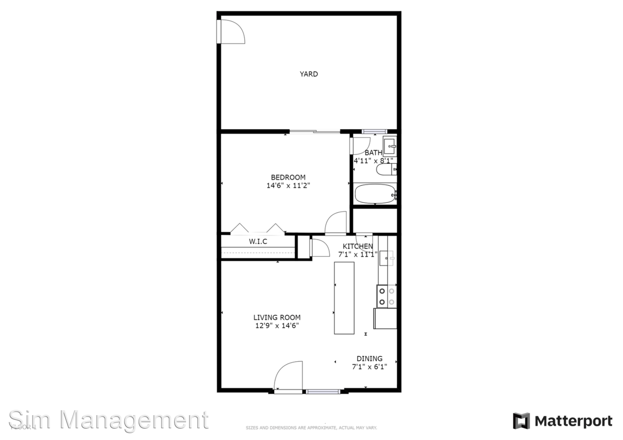 1X1 Yard floor plan