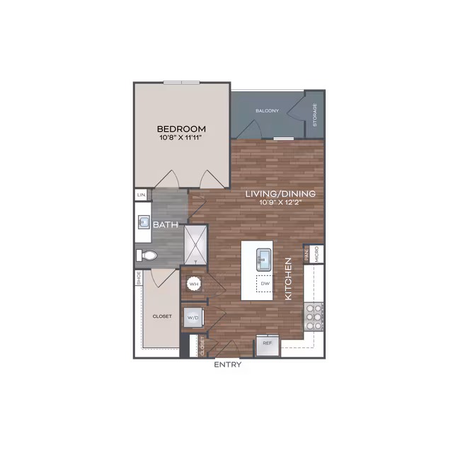1 Bed • 1 Bath 439 floor plan