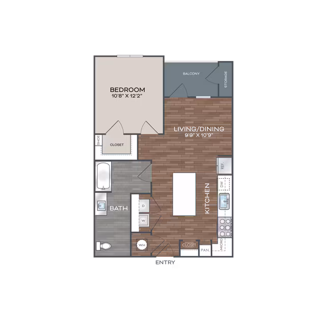 1 Bed • 1 Bath 220 floor plan