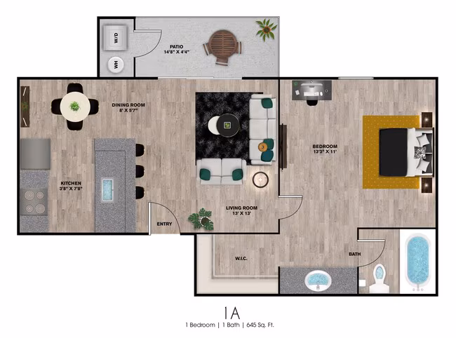1 Bed • 1 Bath 1106 floor plan