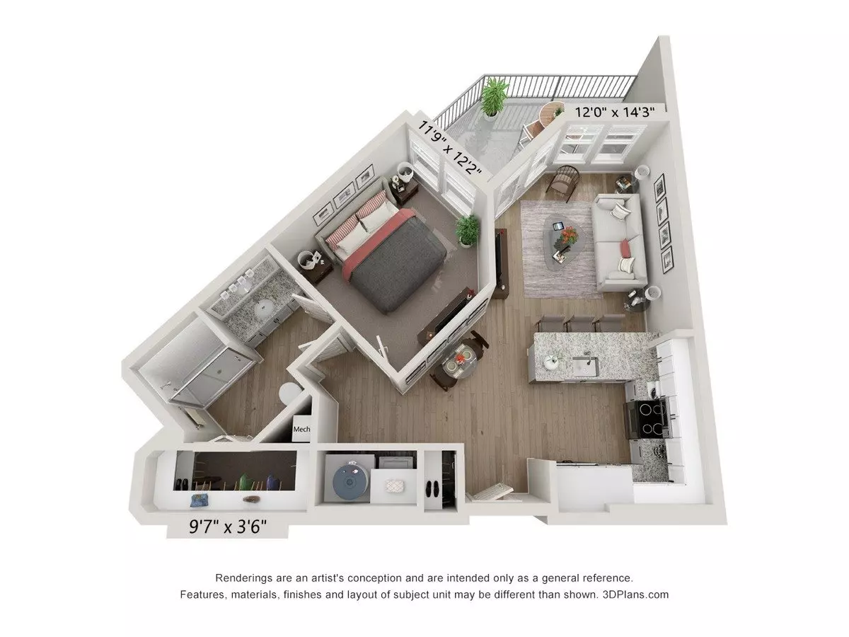 1 Bed • 1 Bath 4404 floor plan