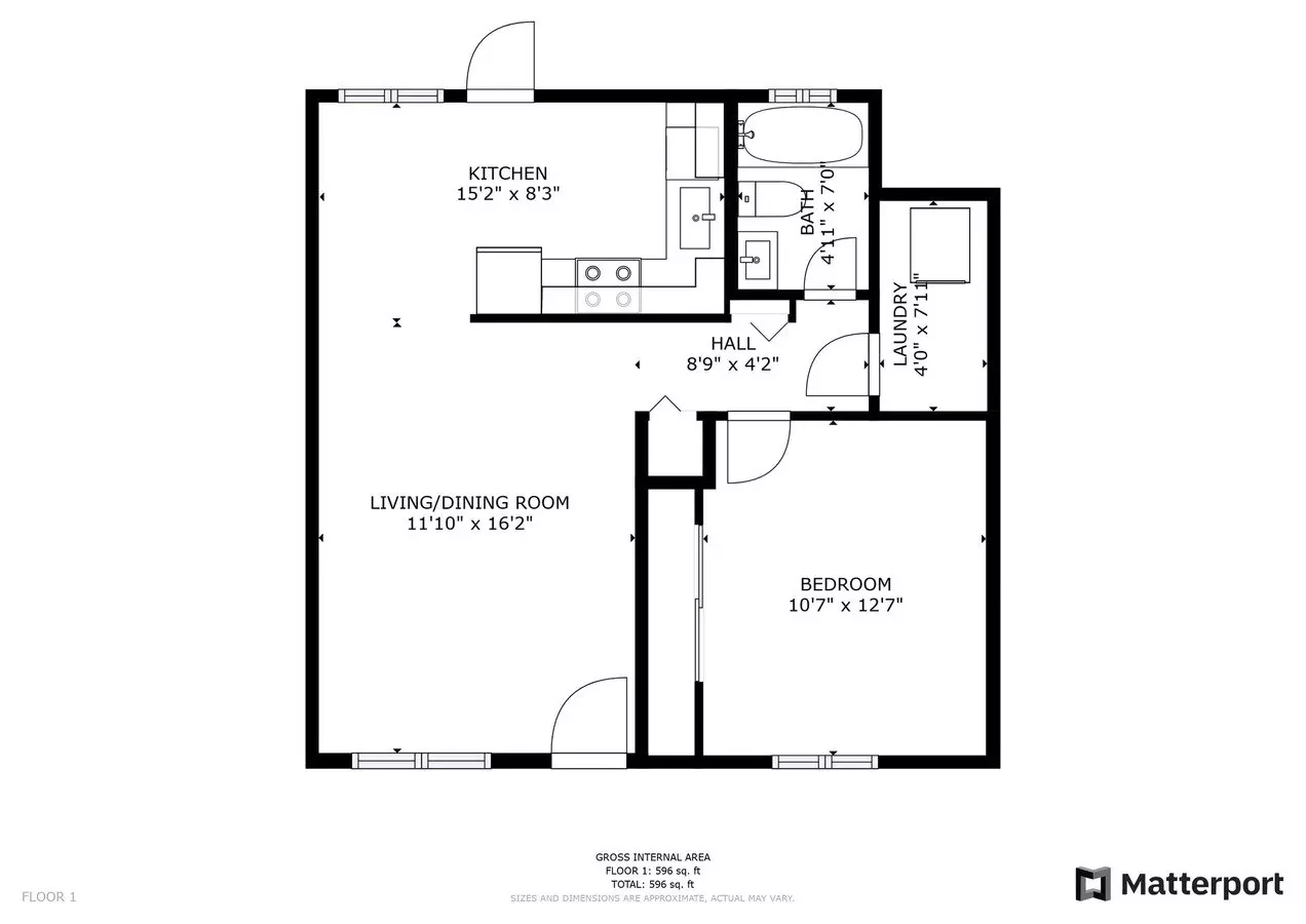 1 Bed • 1 Bath D-03 floor plan