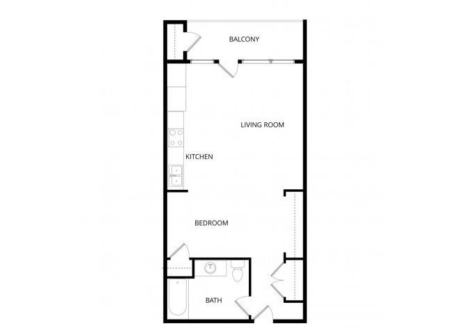 Studio • 1 Bath 455 floor plan