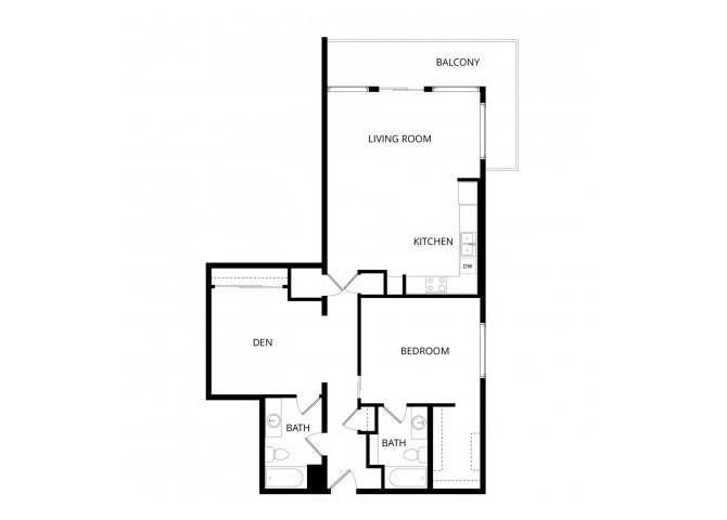 A5 1 bedroom with den 300 300 floor plan