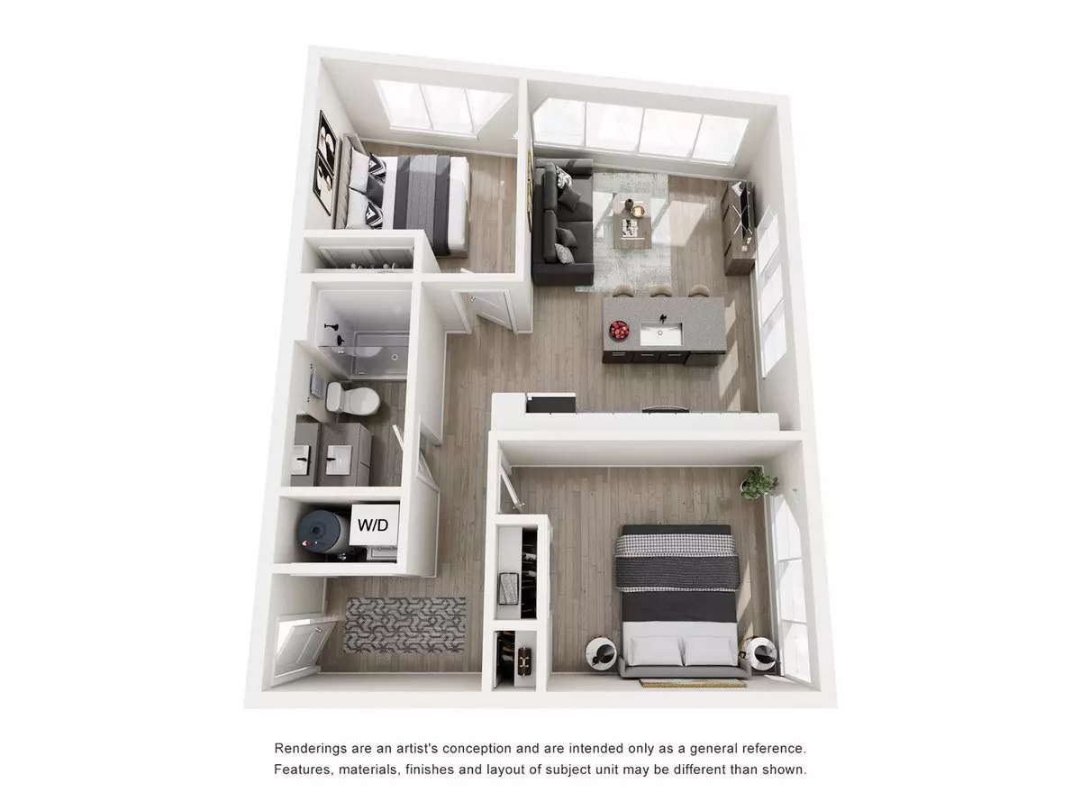 2 Beds • 1 Bath 305 floor plan
