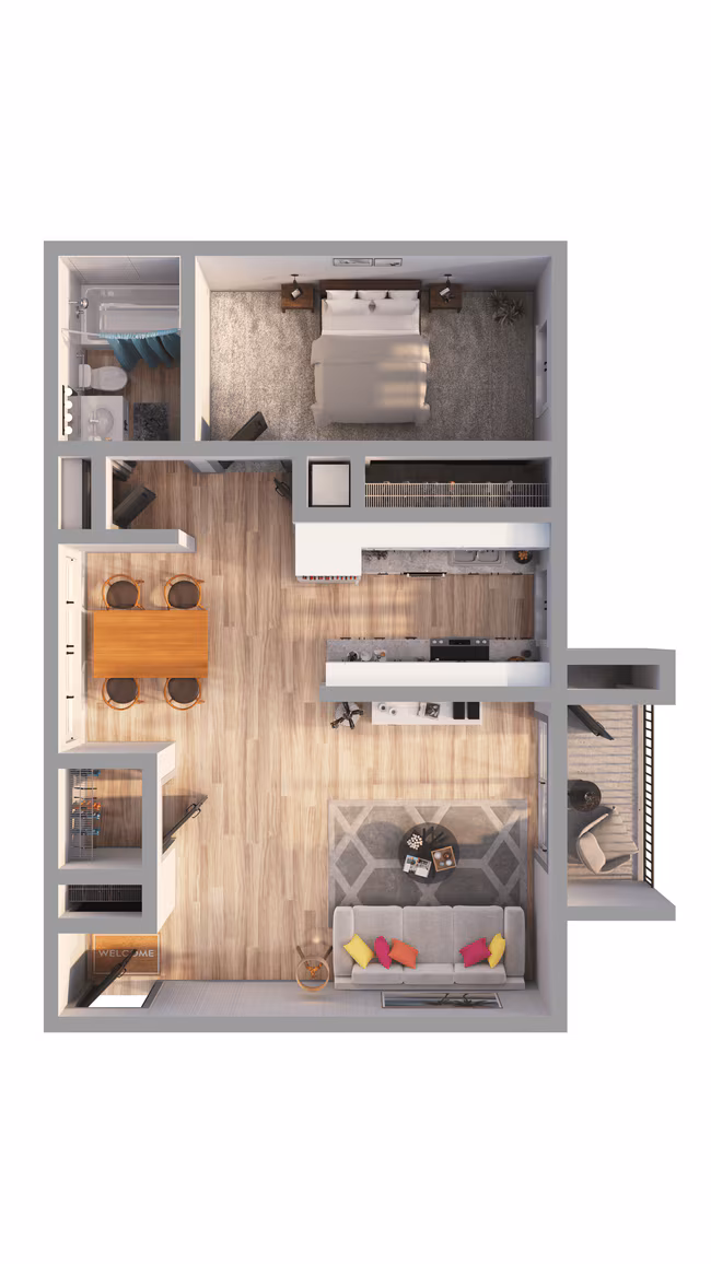 1 Bed • 1 Bath 0066W floor plan