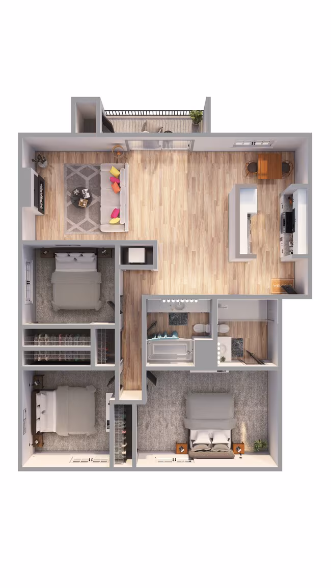 3 Beds • 2 Bath 0017E floor plan