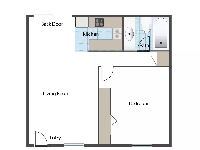 1 Bed • 1 Bath 08 floor plan
