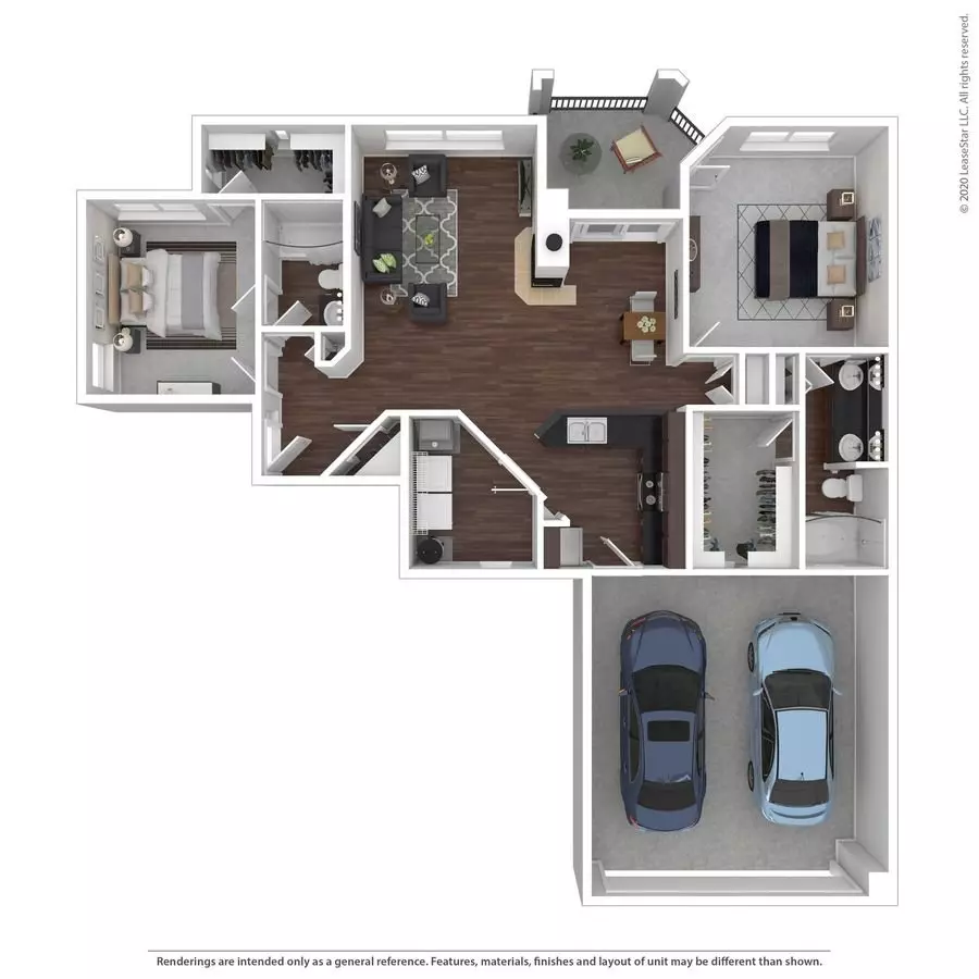 2 Beds • 2 Bath 2210 floor plan