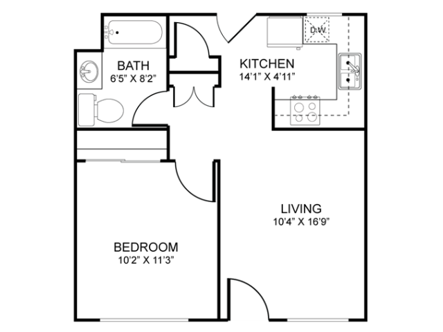 Unit 10H 1E floor plan