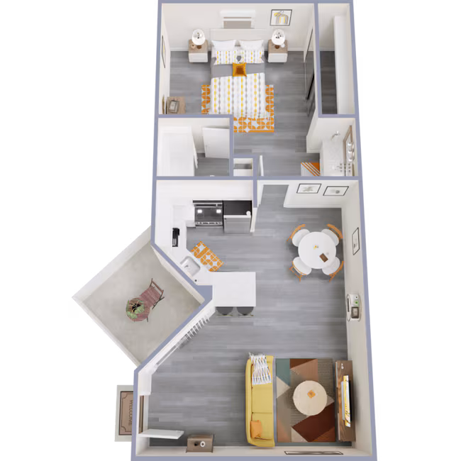 1 Bed • 1 Bath 01-1282 floor plan