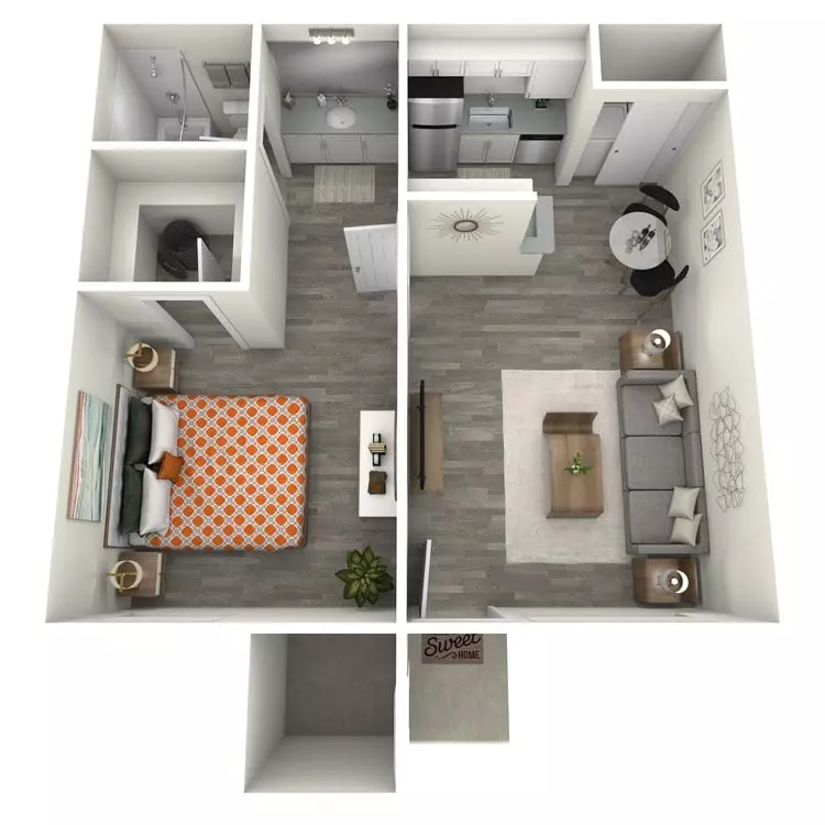 1 Bed • 1 Bath 214 floor plan