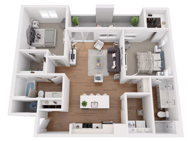 2 Beds • 2 Bath 2059 floor plan