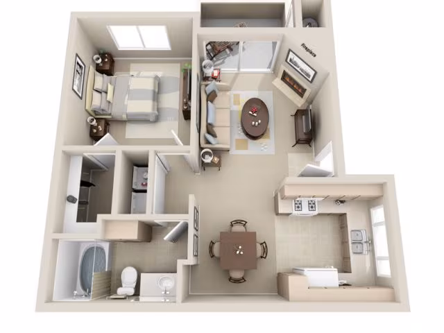 1 Bed • 1 Bath 1036 floor plan
