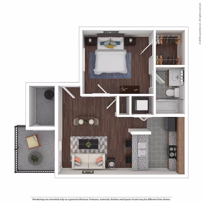 1 Bed • 1 Bath 1396 floor plan