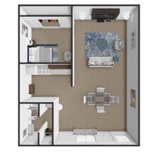 1 Bed • 1 Bath E-5 floor plan