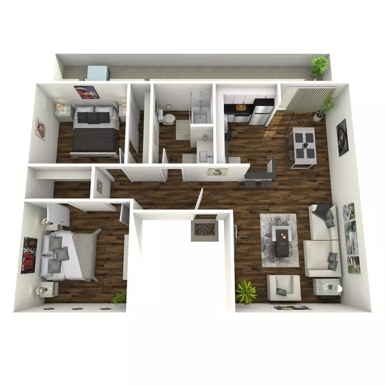 2 Beds • 1 Bath 92 floor plan