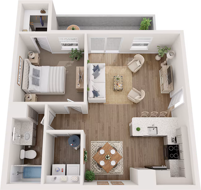1 Bed • 1 Bath 1170 floor plan
