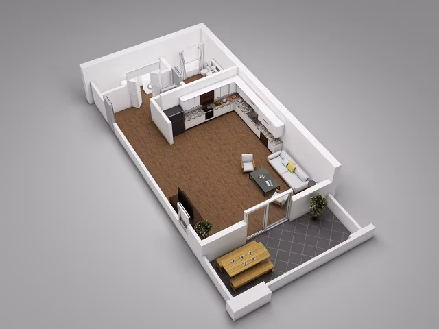 Studio • 1 Bath 2078 floor plan
